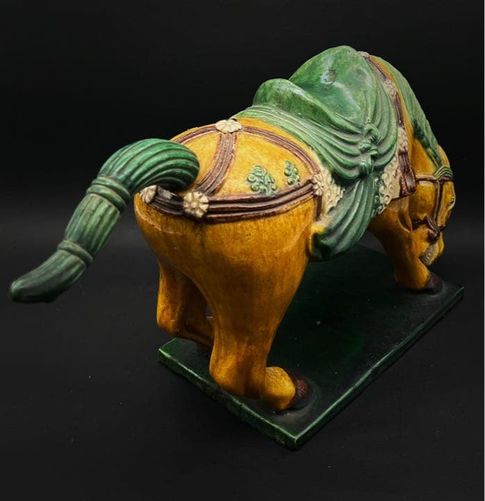 美術品 唐三彩 置物 馬