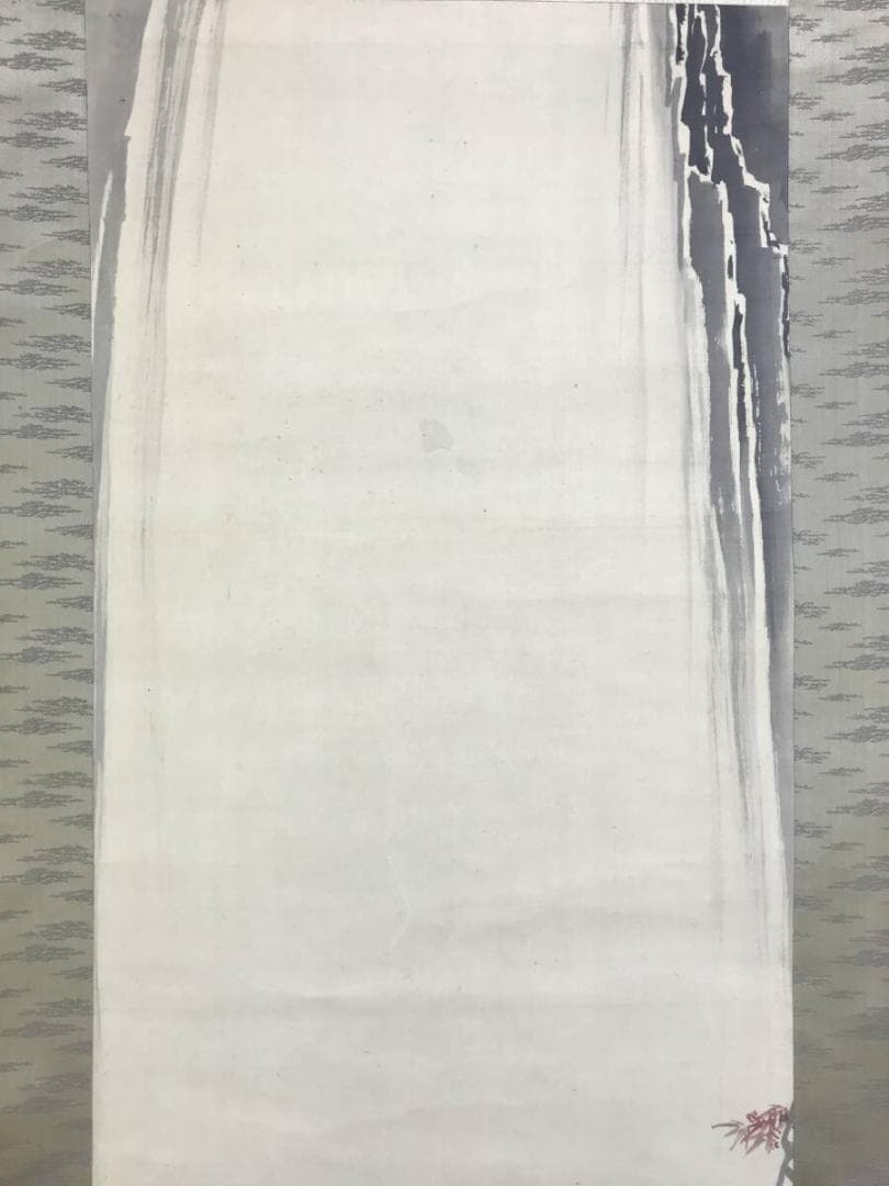 作者不詳/滝野にセキレイ図/紅葉小禽図/紅葉にセキレイ/掛軸☆宝船☆AH-588