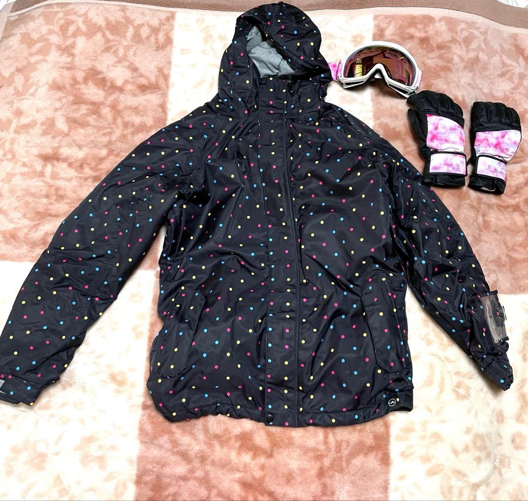 スキーウェアスノーボードウェアセット女性用付属品○ゴーグル手袋サポーターMサイズ