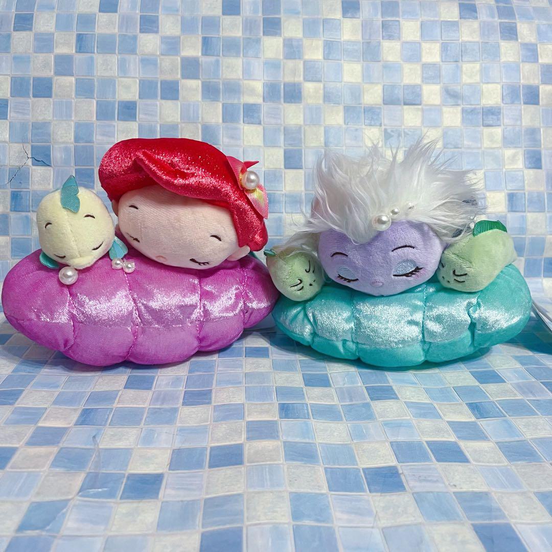 ディズニー　リトルマーメイド　アリエル　アースラ　居眠り　ぬいぐるみ　2点セット