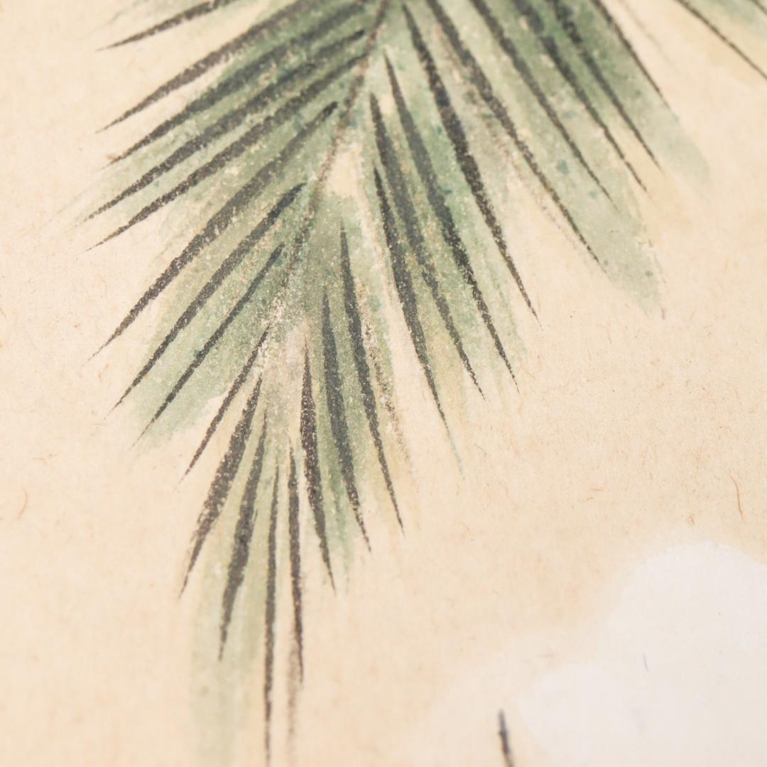 村松乙彦 海辺 風景画 肉筆 色紙絵