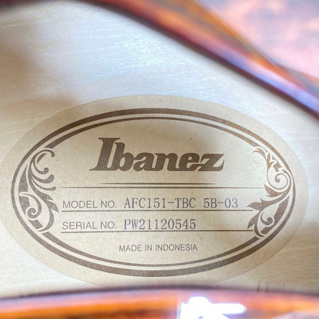 超美品　Ibanez AFC151-TBC アコースティックギター