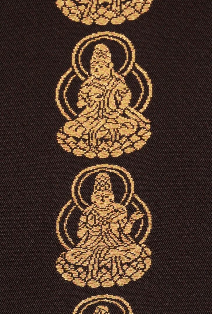 西陣織作家 佐藤重教『 南無阿弥陀仏 』純金糸　縞黒檀二重箱　BE984