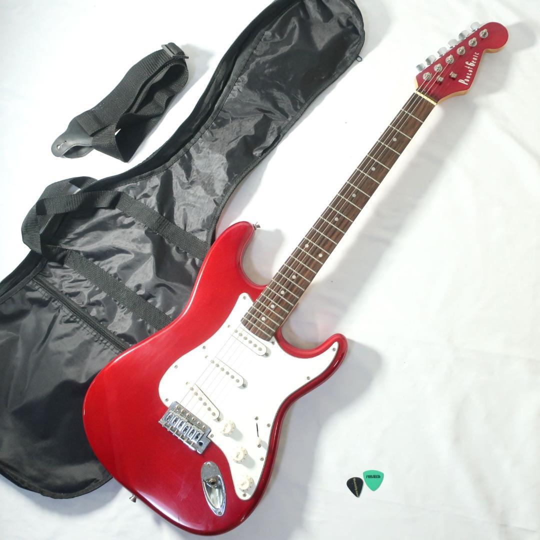 美品 Photogenic エレキギター ケース付 ストラトタイプ レッド