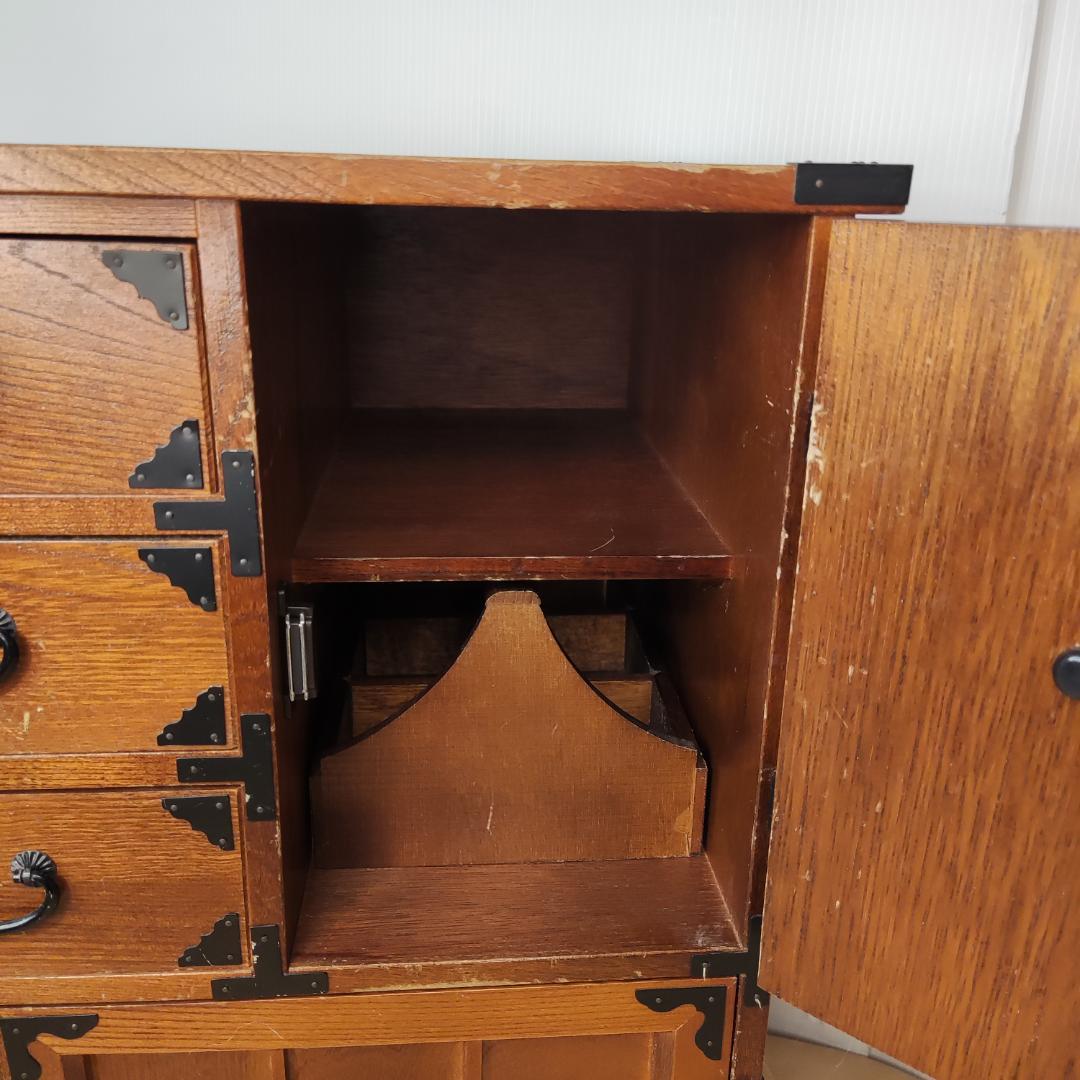 希少 鍵付き　箪笥 裁縫箱 木箱 からくり 隠し有り 古道具 和ダンス レトロ