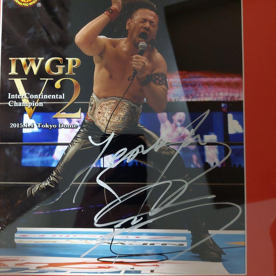 WWE (元新日本プロレス)　中邑真輔 直筆サイン入りフォトフレーム