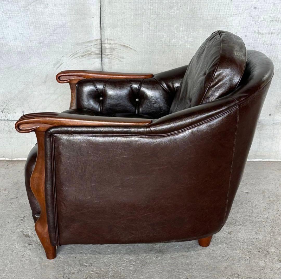 ✦最後の一脚✦マルニ木工 ベルサイユ 本革シングルソファ Mスムース