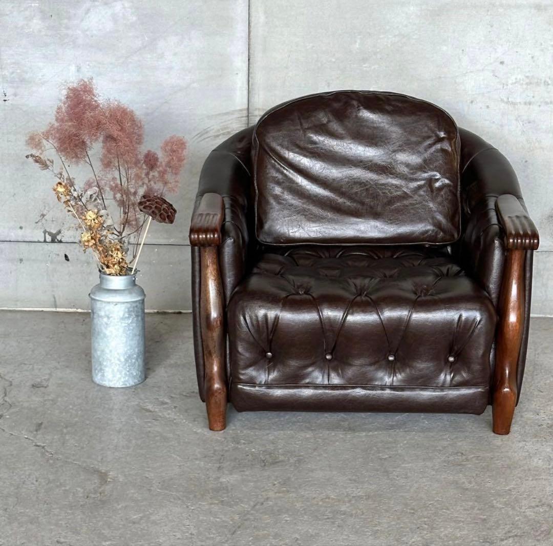 ✦最後の一脚✦マルニ木工 ベルサイユ 本革シングルソファ Mスムース