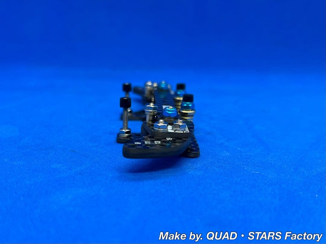 【ミニ四駆・MS用】2軸ATピボットバンパー＋段下げ3mm厚加工【ブルー】