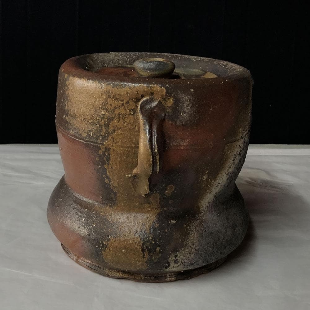 F1126 小西陶蔵 備前焼 耳付 水指 共箱 茶道具