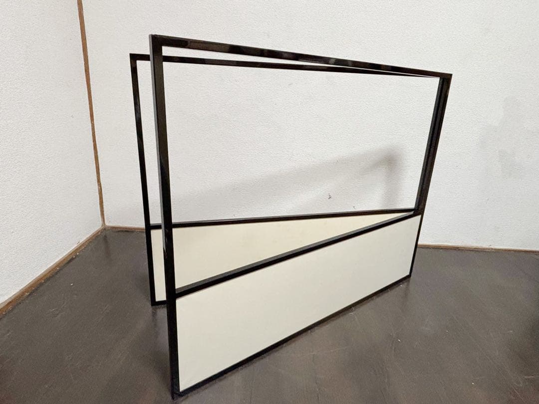 茶道具 堀内宗完 宗匠 自筆 曳舟図 如心斎好 腰風風炉先屏風 黒缘書付花押共箱