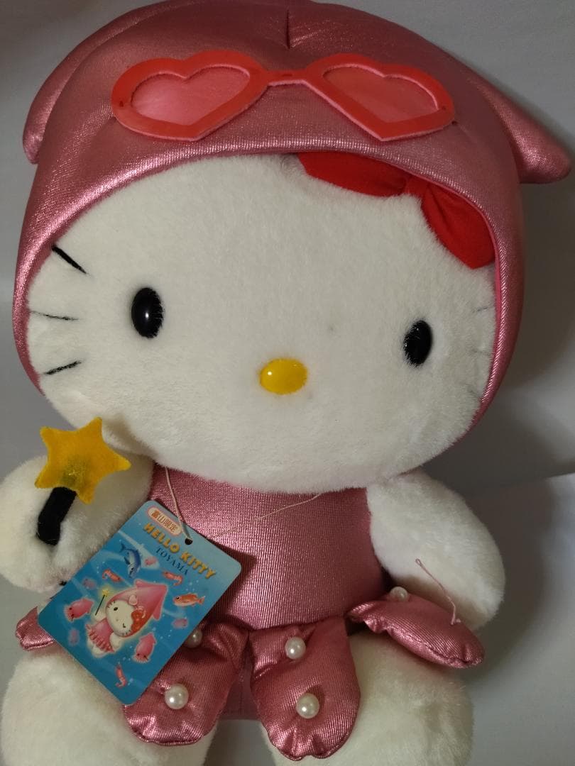 ご当地キティ ぬいぐるみ 大 富山限定 ホタルイカ　2002年 タグ付き中古