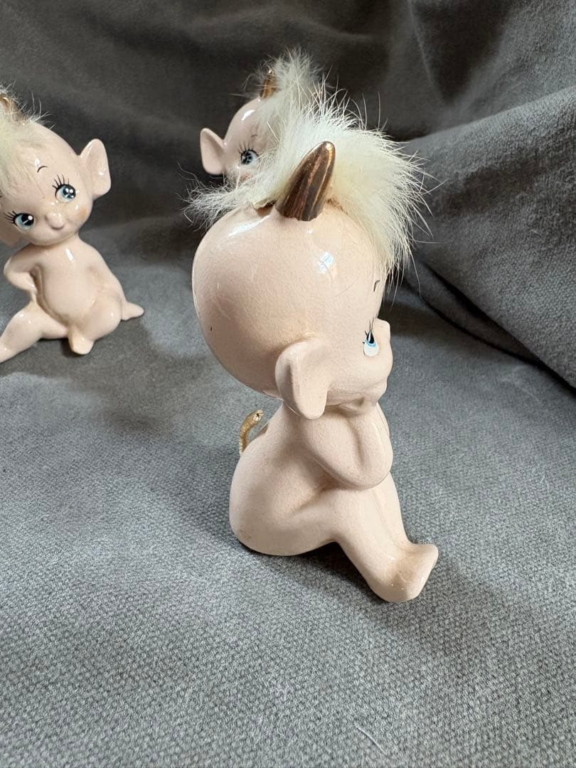 陶器製人形 3体セット　Vintage Rare Charmcraft