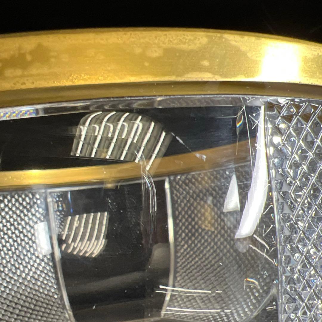 春海バカラ　金彩切子鉢　口径約21.5㎝　東Y7-1217☆1F