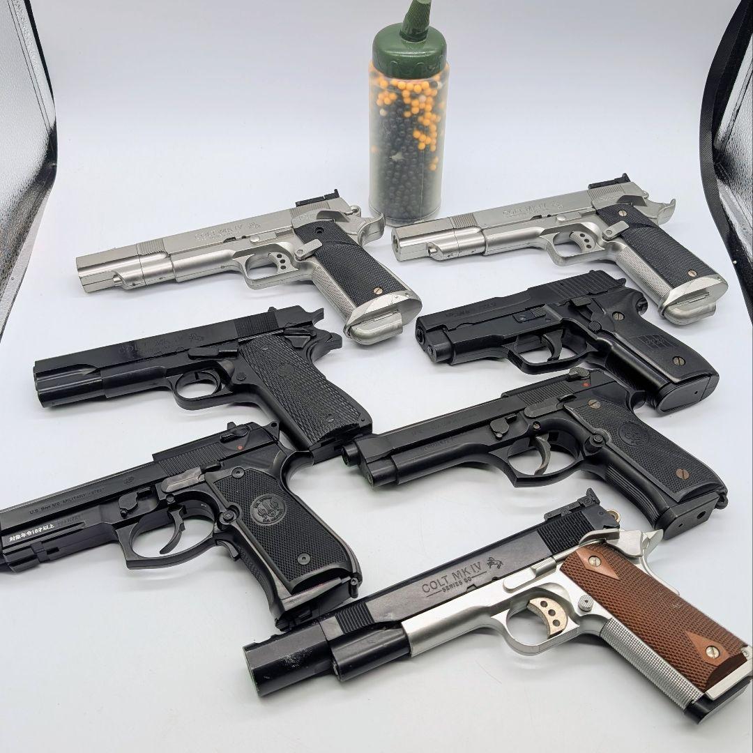 【ジャンク品】東京マルイ　エアコキ　電動　ガス　ハンドガン7丁　弾付き