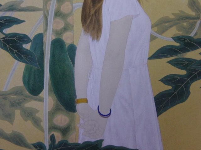 熊原清久、【植物園にて】、希少な額装用画集より、状態良好、新品額装付