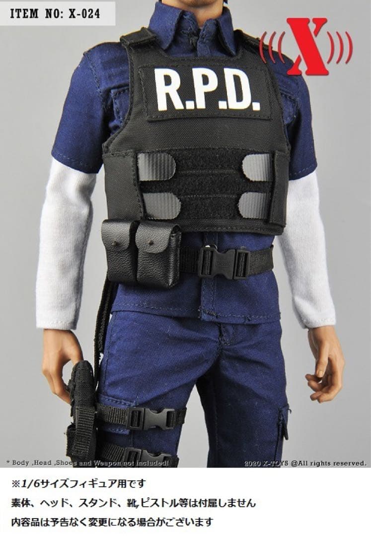 1/6サイズフィギュア用男性用パトロール警察服スーツコスチュームX-024