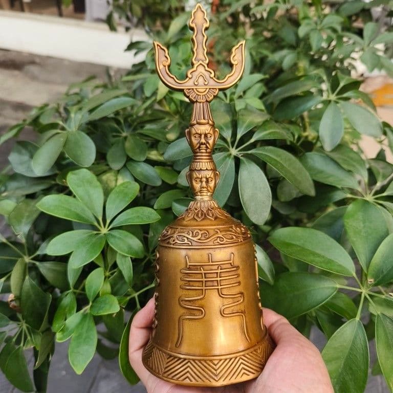 銅製 法器 三清揺鈴 太極八卦鈴 開運 風水 装飾品 工芸品 置物