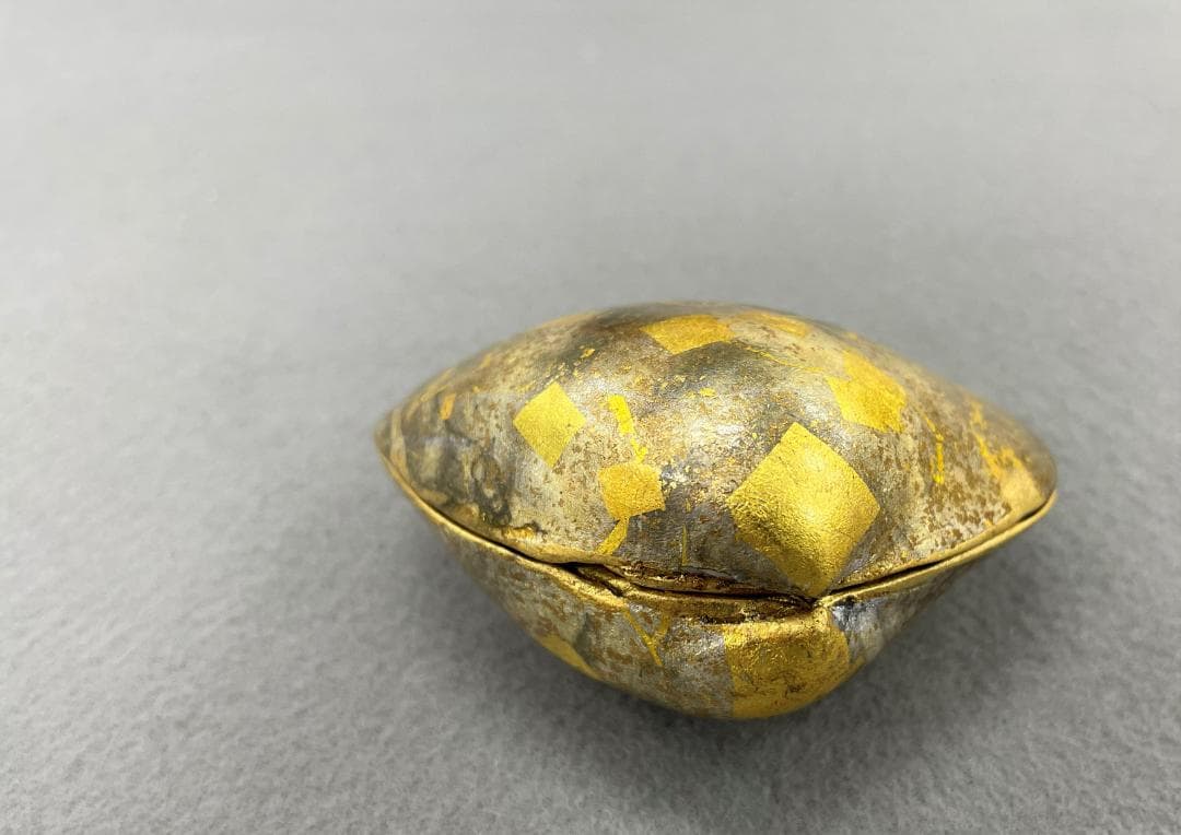 香合 荒井正春作 金箔工芸 共箱　茶道具