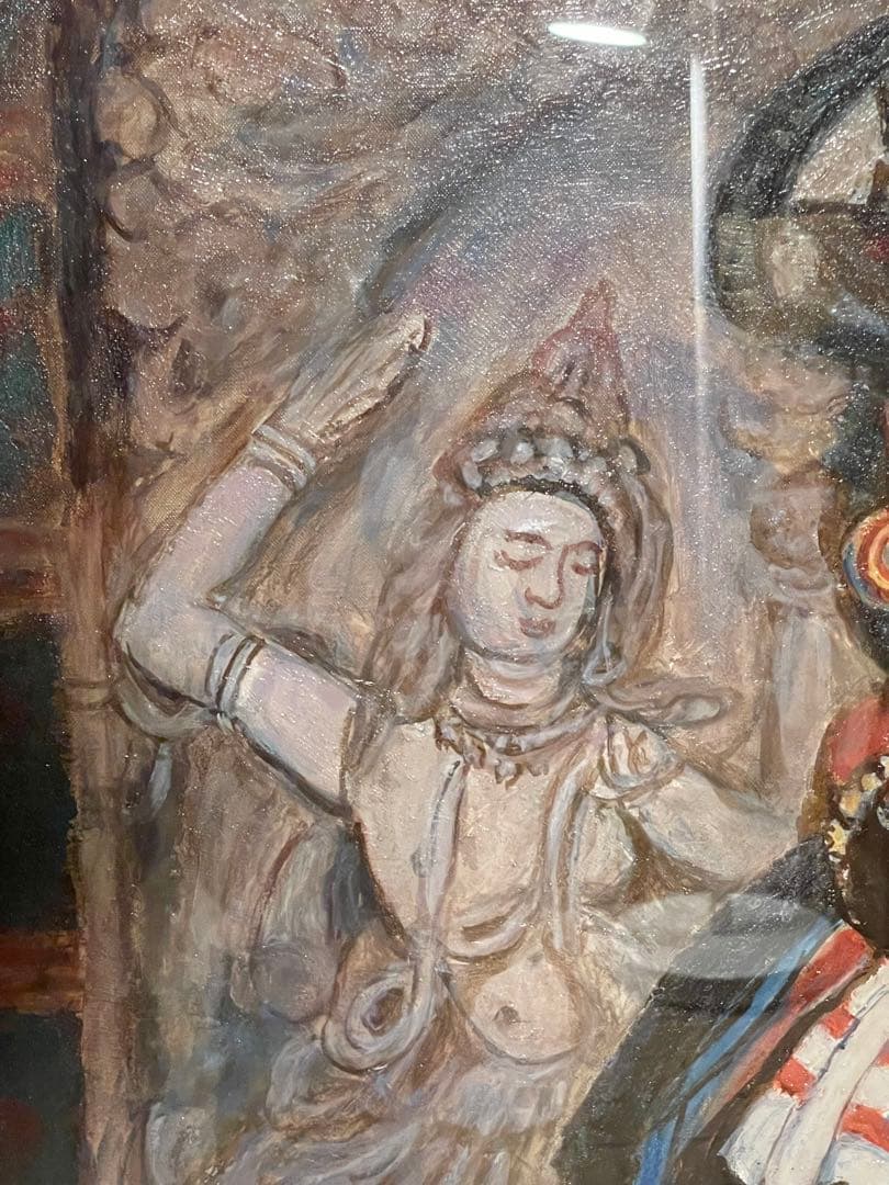 吉野正明　伝統的な舞踏の油彩画