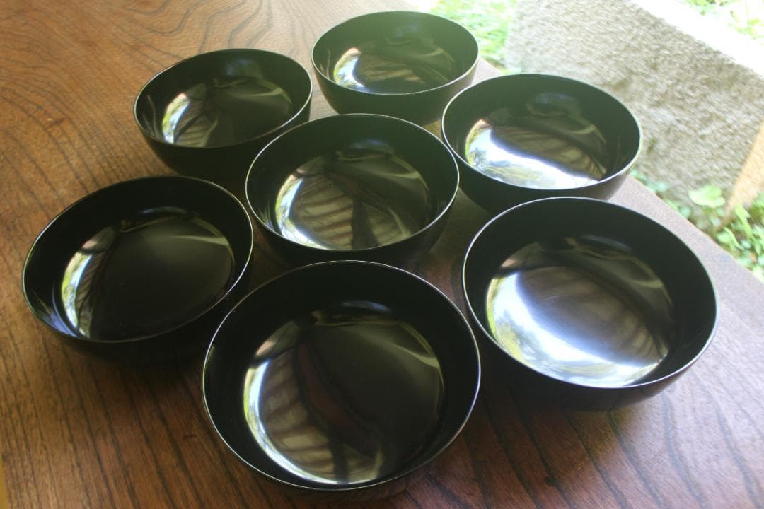 時代逸品！時代黒漆に極上草花蒔絵の映えるお椀7点（検輪島塗蒔絵椀雑煮椀煮物椀