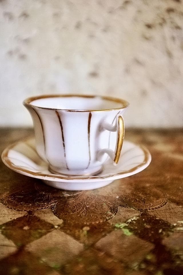 フランス 19世紀 金の珊瑚とカップアンドソーサーb パリ窯 アンティーク