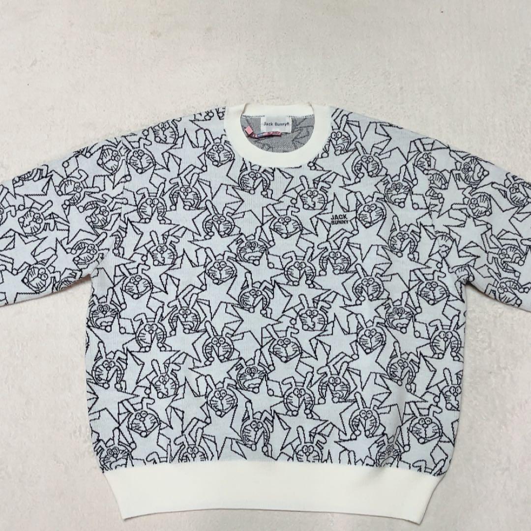 極美品　2023年　ジャックバニー　ドラえもん　コラボ　総柄　ニット　セーター