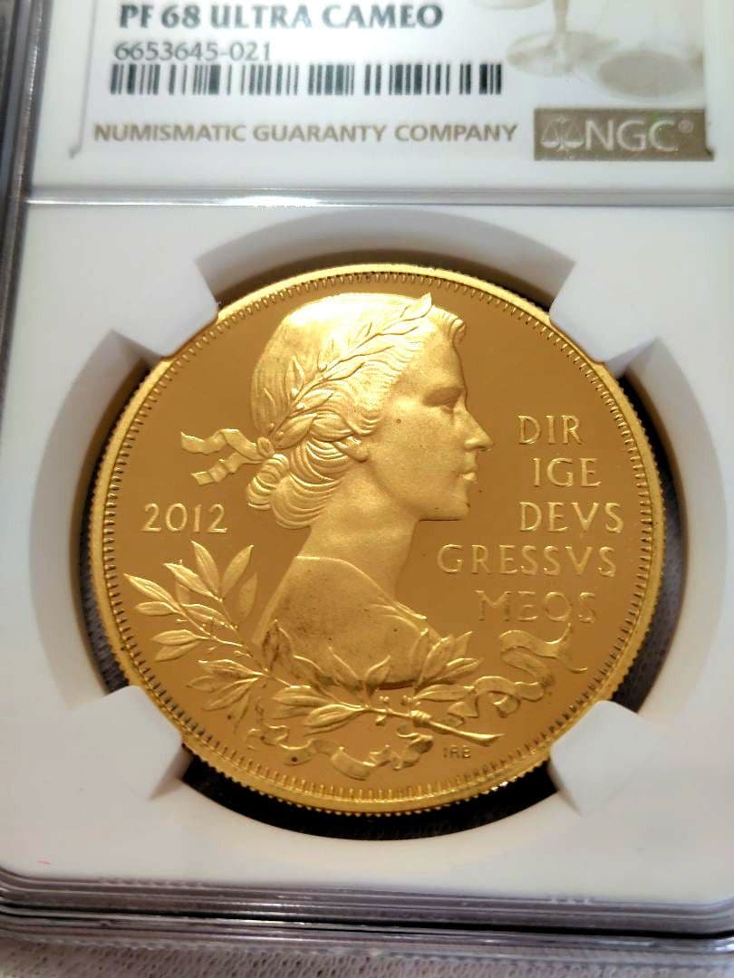 エリザベス2世　金メッキ銀貨　ダイヤモンドジュビリー　NGC鑑定品