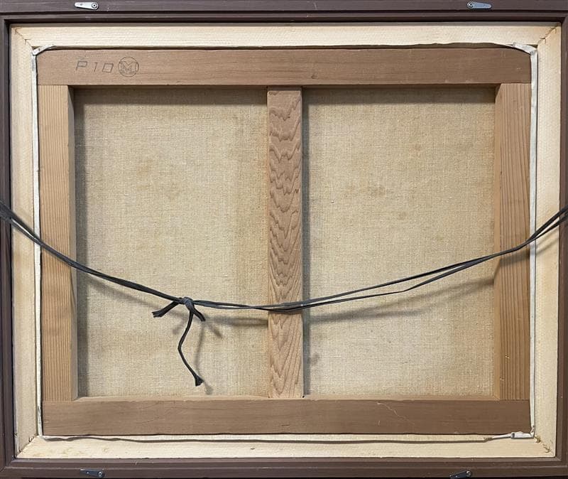 「真作」作者不明　風景画　油彩画　額装　サイン有り　P10号