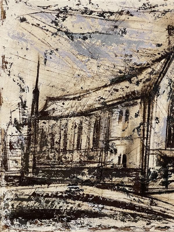 「真作」作者不明　風景画　油彩画　額装　サイン有り　P10号