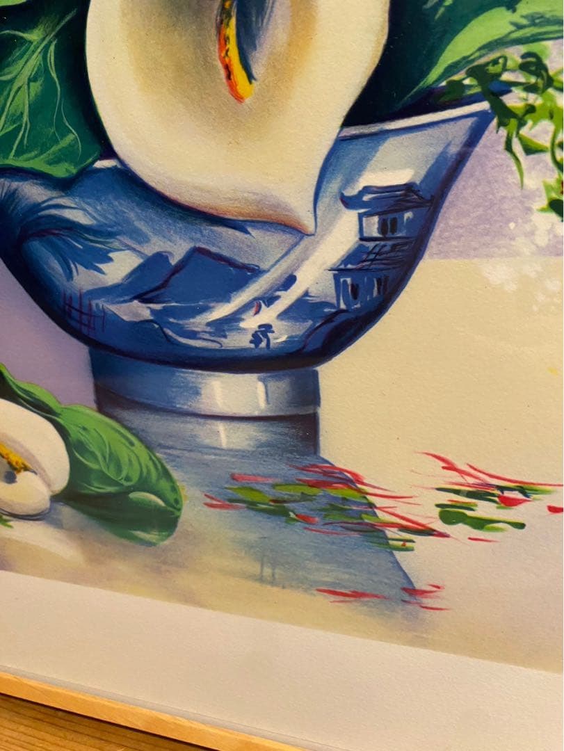 Alain Ragaru リトグラフ 額縁 インテリア ランの盛花