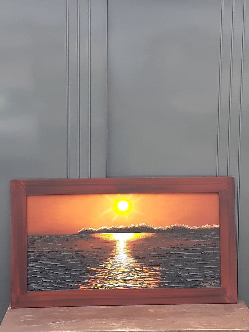 油絵　大きめ　アート　サンセット