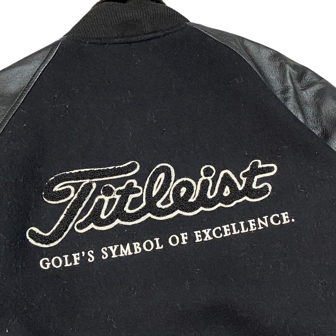 タイトリスト 本革 レザー スタジャン ブルゾン ジャケット M ブラック