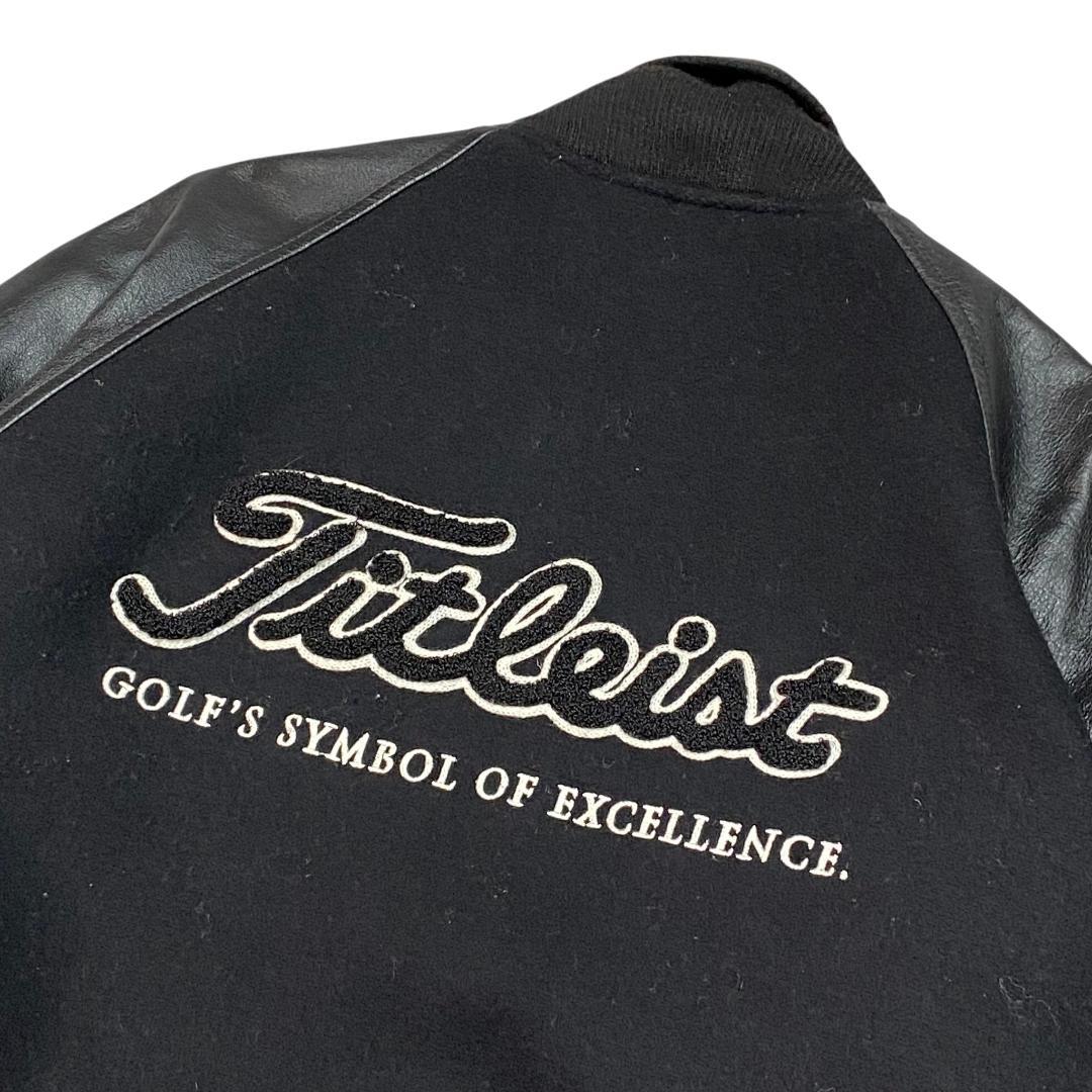 タイトリスト 本革 レザー スタジャン ブルゾン ジャケット M ブラック