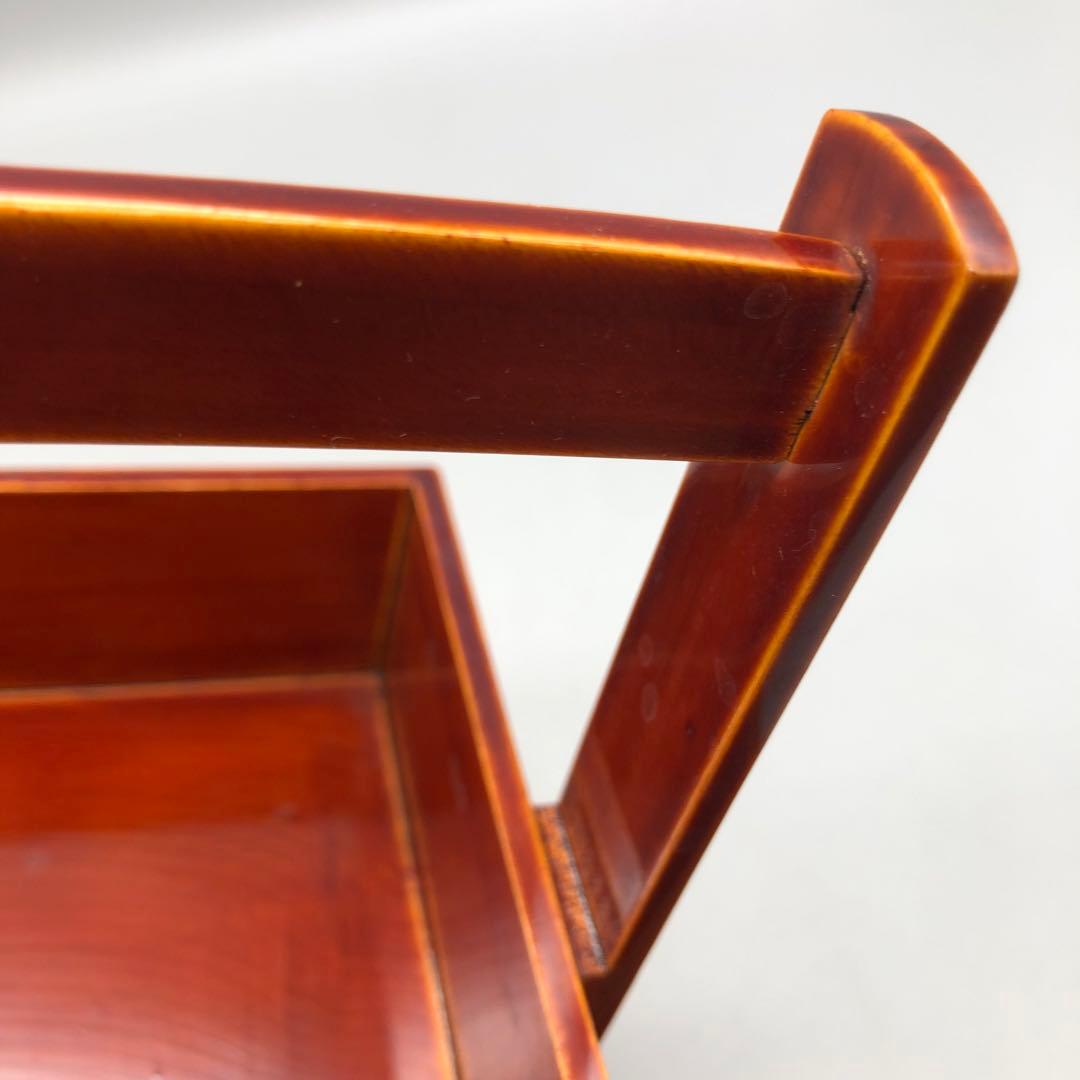 箱入り飛騨高山伝統工芸品飛騨春慶塗手提げ二段重箱15.5cm高島屋ビンテージ食器