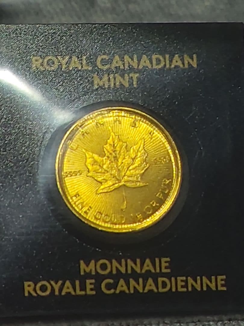 （未開封）カナダ　メイプルリーフデザイン1g金貨 2023