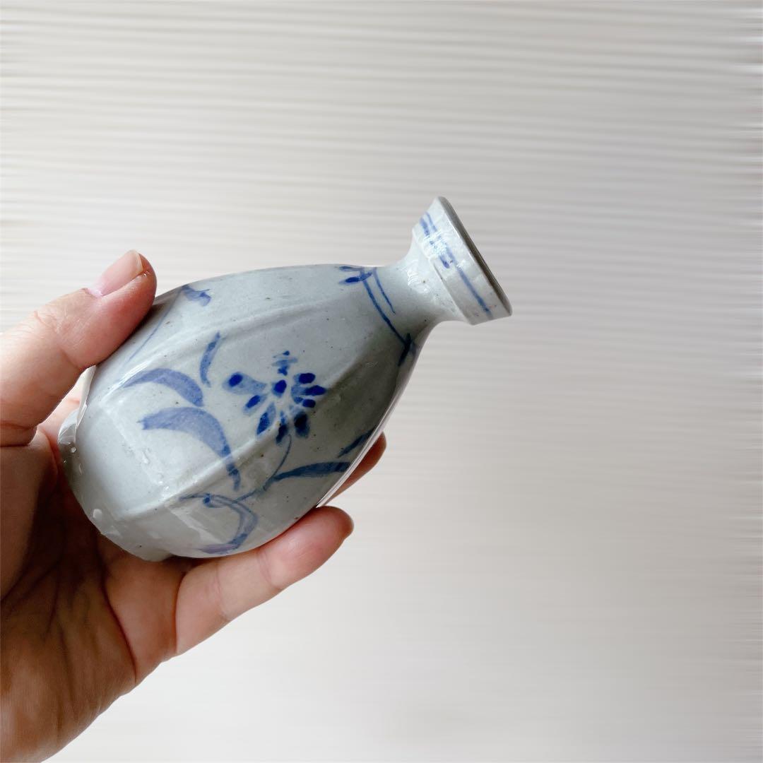 李朝 染付 徳利 染め付け おちょぼ口 おちょこ 一輪挿しにも 染付