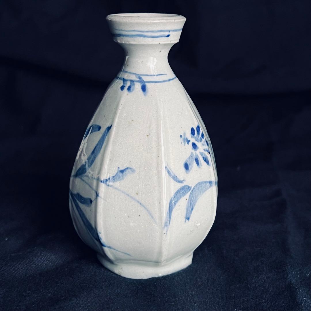 李朝 染付 徳利 染め付け おちょぼ口 おちょこ 一輪挿しにも 染付