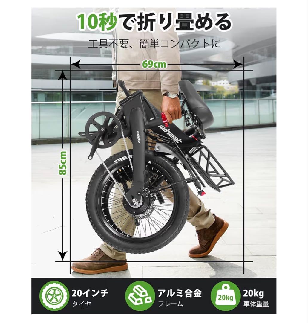 [引取のみ] Ripwheat 電動アシスト自転車 ブラック 48V