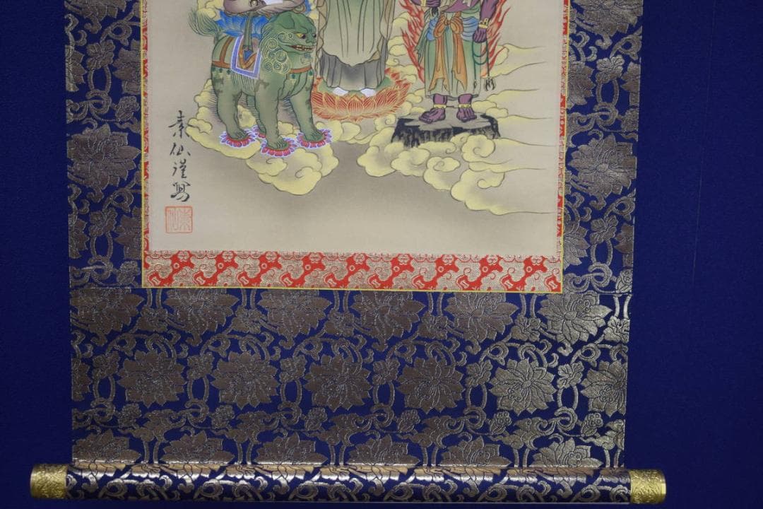 真作/福田素仙/十三佛図/人物図/布袋屋掛軸HK-30