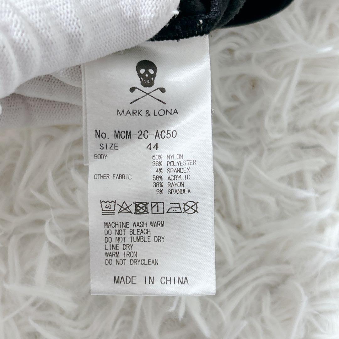 マーク&ロナ ハーフジップ プルオーバー ロゴ 44 黒　スカル ブラック