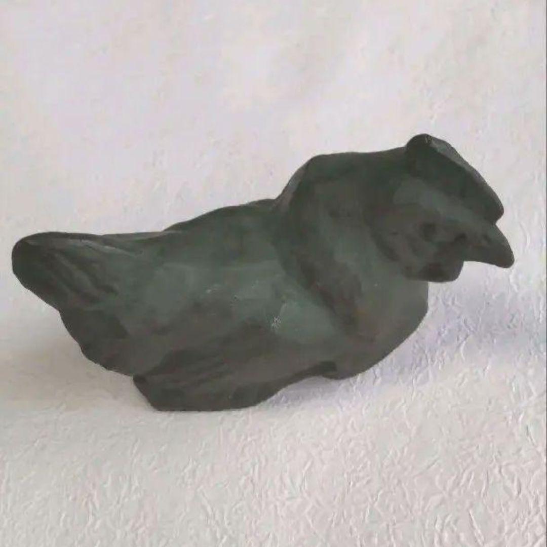 610*B39骨董、置物 彫刻 鳥 鉄置物 文鎮