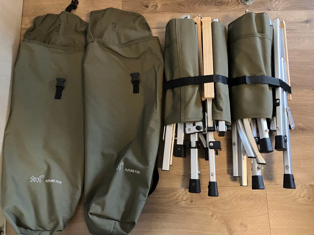 ★極美品★ FUTURE FOX アルミ焚き火ローチェア 組み立て式　2脚セット