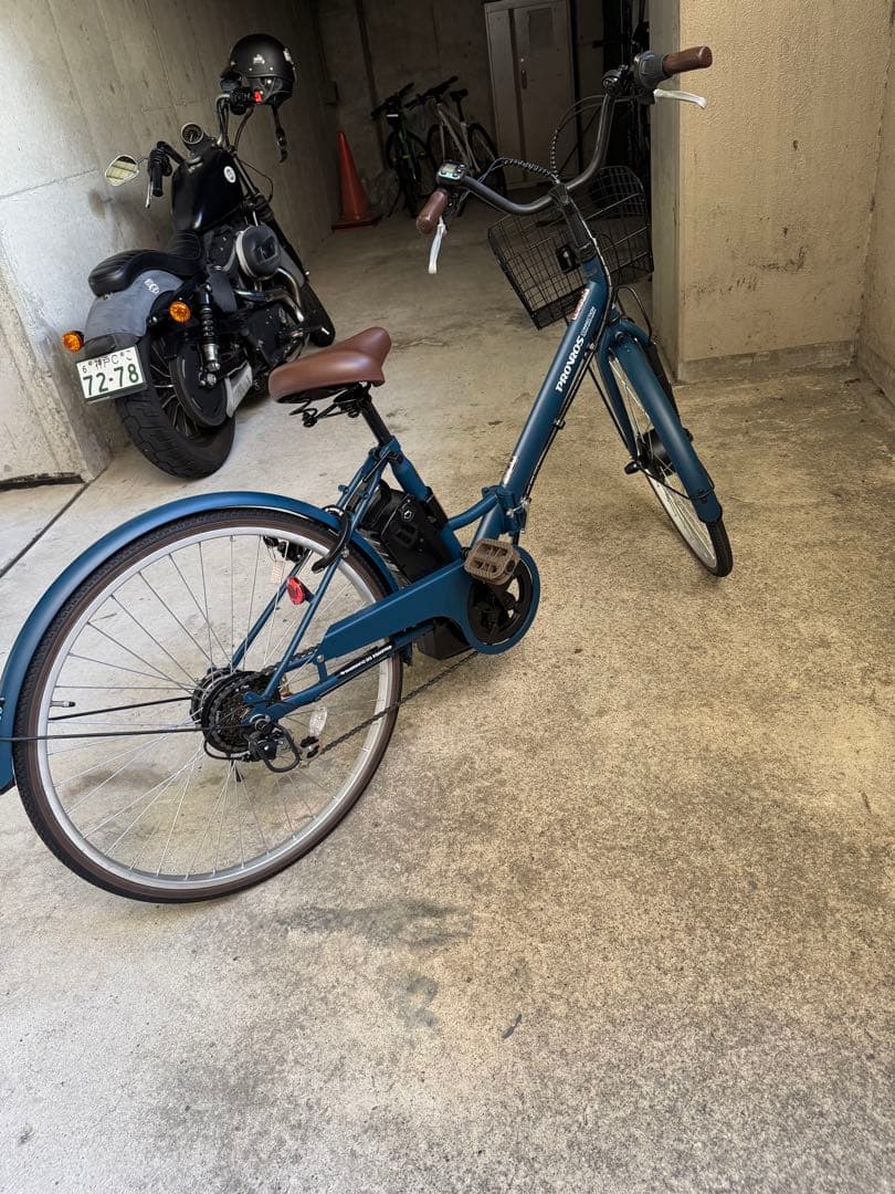 電動アシスト自転車 シティタイプ 青 26インチ