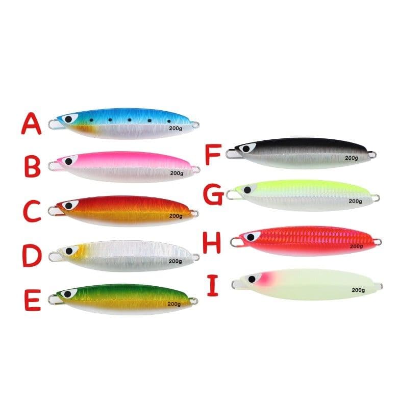 ９本 セット 200g メタルジグ クイックゼロワン 形状 グロー 夜光 伊勢湾