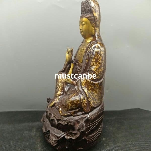 仏教美術 仏像 坐蓮観音菩薩仏像 仏堂供養銅製品 工芸品 置物