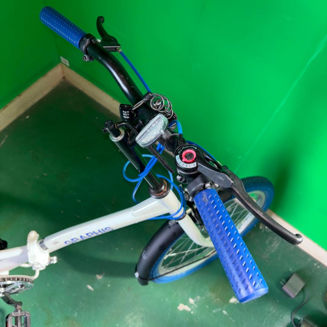 GRAPHIS 折りたたみ自転車 ホワイト/ブルー