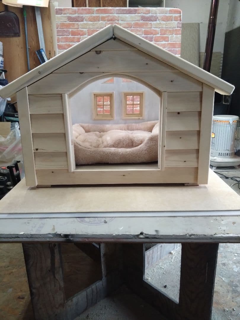 職人手作り 木製ペットハウス「Kenno」初号機　小型犬・猫用／室内用／特典付