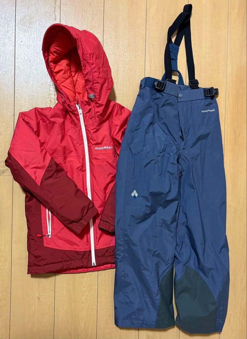 子供用スキーウェアセット（赤・青）
