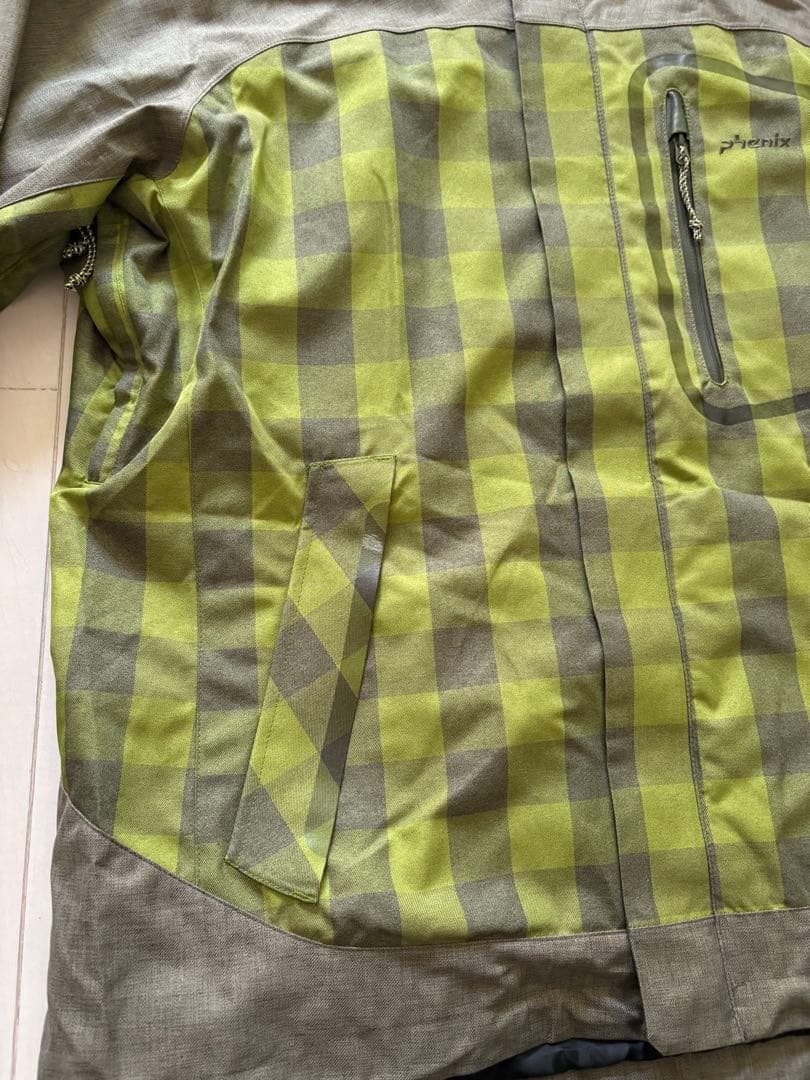 PHENIX フェニックス　スノーボードウェア グレー/グリーンチェック
